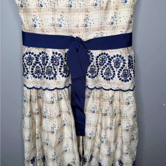 Beau James Palm Desert California Vintage 1970s Prairie Eyelet Floral Midi - Picture 5 of 11